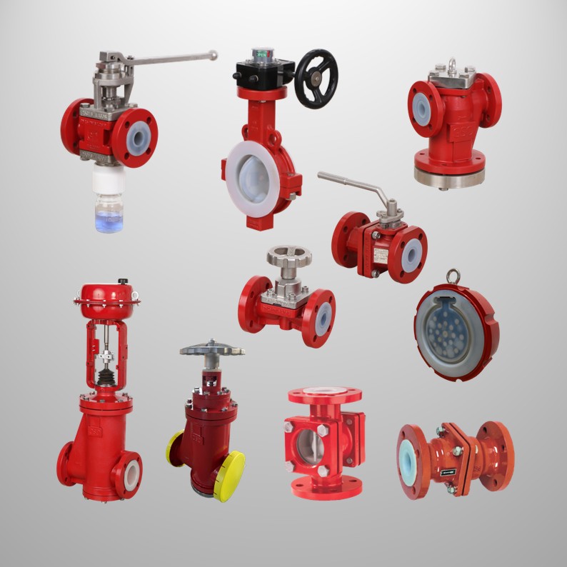 pfa lined process valves